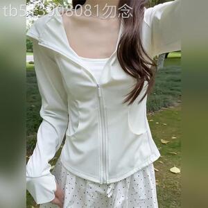 潮牌冰丝防晒衣薄款2026夏季新款显瘦修身上衣瑜伽服外套抗UV