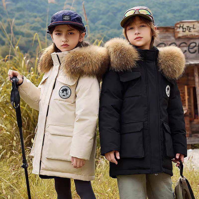 潮牌儿童羽绒服男女童中长款2026冬季新款中大童冲锋衣保暖外套