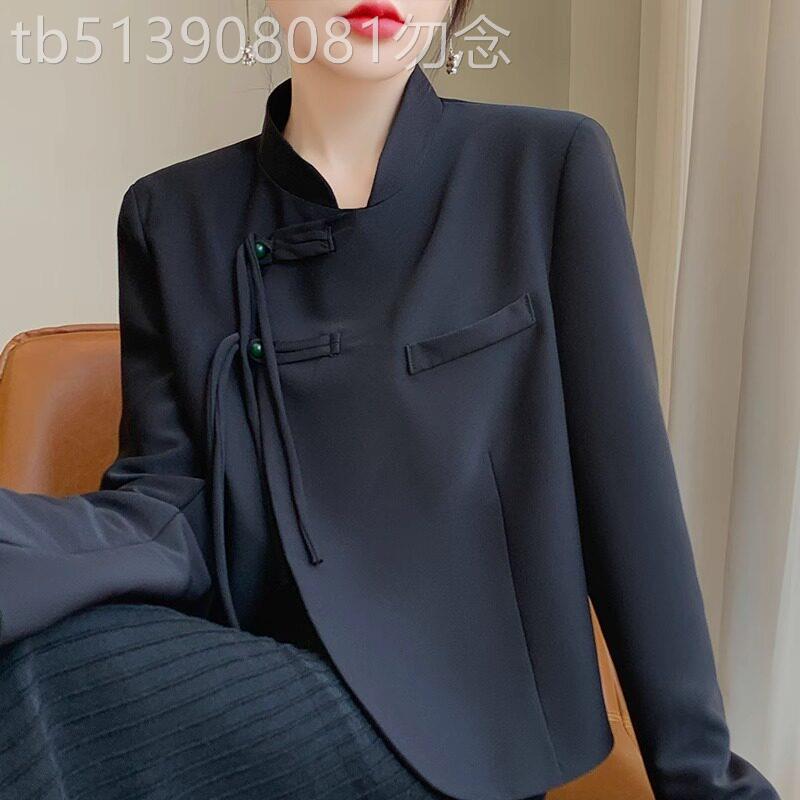新中式外套女春秋2026新款设计感小众短款黑色高级感国风盘扣上衣