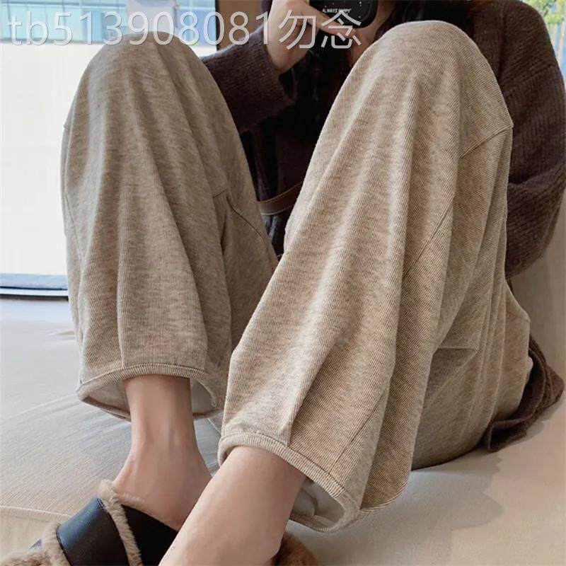 束脚糯米裤女春秋2026新款高腰宽松显瘦小个子休闲运动奶奶萝卜裤