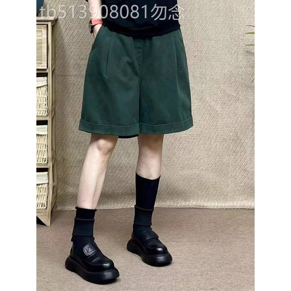 墨绿色休闲短裤女2026新款爆款夏季小个子显瘦百搭五分裤阔腿五分