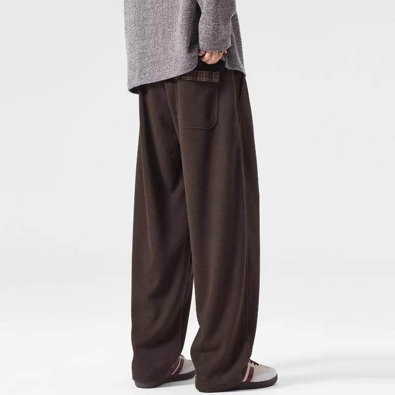 香港潮牌卫裤男秋冬新款加绒加厚休闲裤男士高级感宽松垂感直筒裤