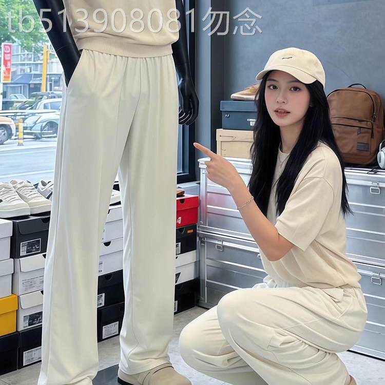 潮牌高级感冰皮西裤男夏季薄款美式百搭显腿长裤子凉感冰丝休闲裤