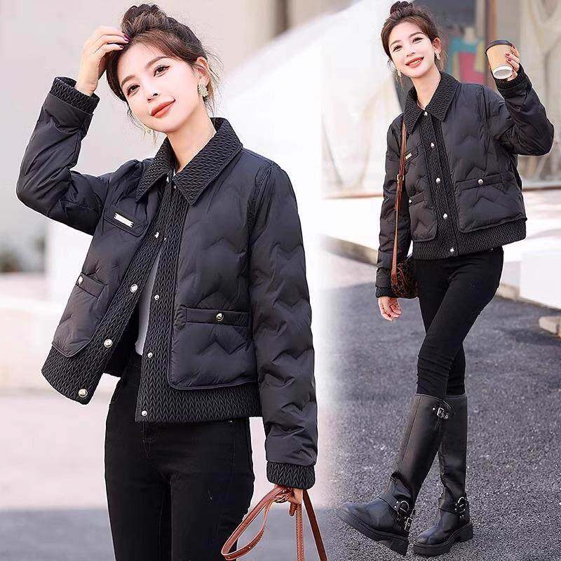 小香风短款羽绒棉女装2025春秋年新款时尚减龄轻薄小个子棉服外套