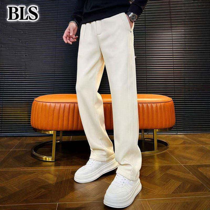 高端加绒休闲直筒裤男款冬季2025新款加厚宽松运动卫裤男士长裤子