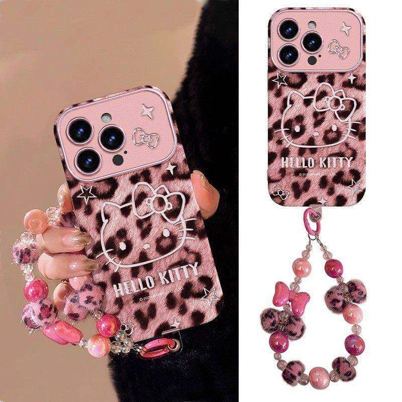 日本【进口小羊皮】毛绒豹纹Kitty猫适用苹果16壳iphone17新款13女15超火14plus高级珍珠毛绒女生,3C数码配件,手机保护套/壳,淘宝优惠券,粉丝福利购,淘宝优惠卷