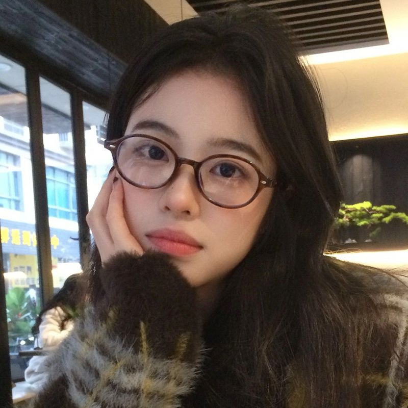 张婧仪同款椭圆框书呆子眼镜女文艺玳瑁色小框豹纹可配高度数近视