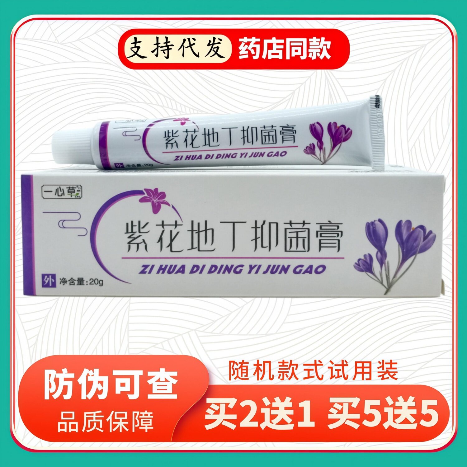 一心草紫花地丁膏20g/支