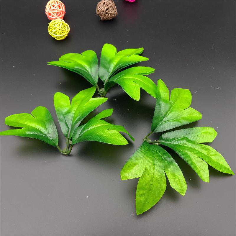 树叶玫瑰叶花叶仿真叶假叶子绢布叶仿真花配件绿叶花束材料diy