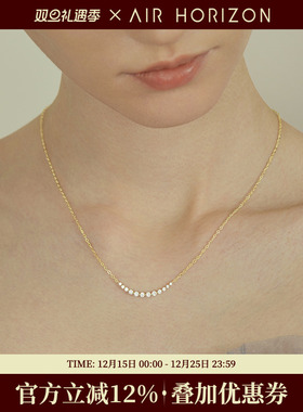 s925银微笑排钻项链女