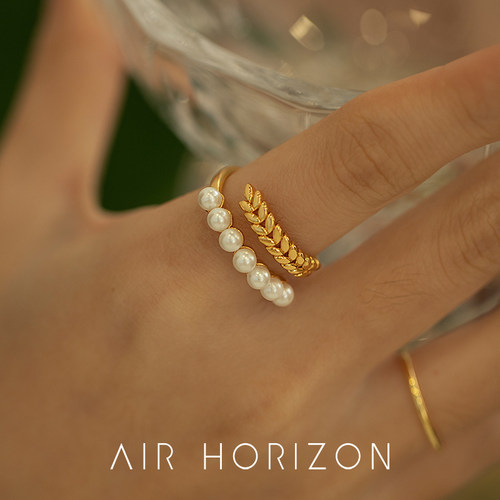 AIR-HORIZON女金色戒指开口戒