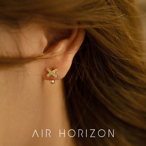 AIR-HORIZON10K金耳钉休闲女