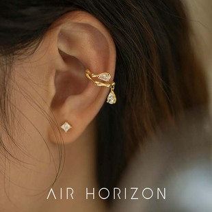 HORIZON水滴小众设计耳夹女法式 AIR 气质耳骨夹耳环无耳洞耳饰