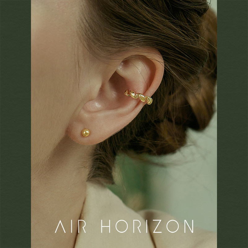 AIR-HORIZON扭纹线条耳夹气质图片