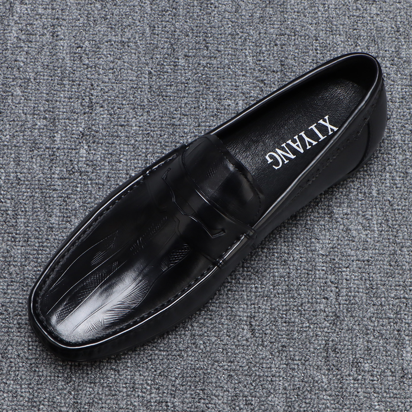 男士真皮豆豆鞋软底软面黑色休闲皮鞋男款英伦百搭高级感时尚单鞋