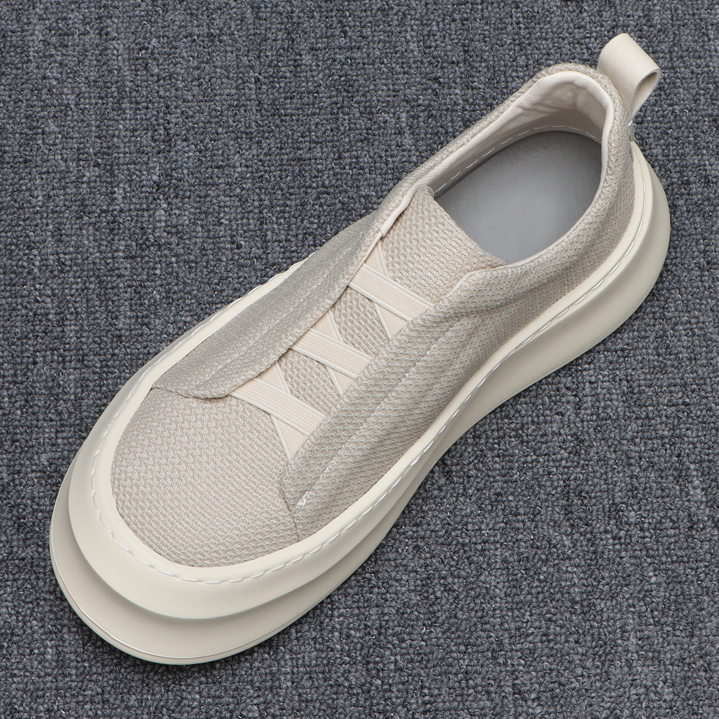 飞织透气一脚蹬男鞋夏季厚底增高板鞋男简约百搭一脚蹬懒人乐福鞋