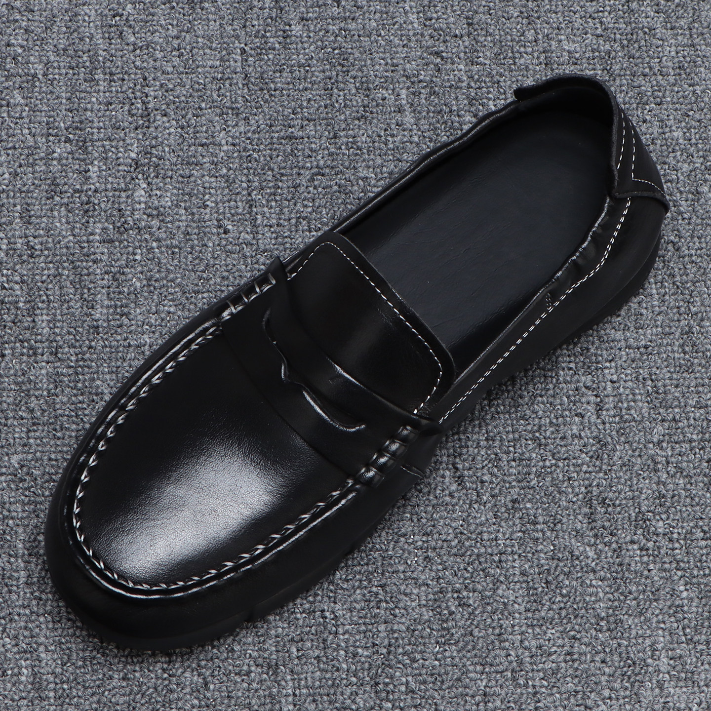 一脚蹬乐福鞋男款真皮透气软底休闲皮鞋高级感素面百搭纯皮豆豆鞋