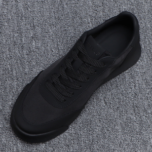 网面透气阿甘鞋男夏季欧洲站厚底板鞋高档科技布黑色休闲运动潮鞋