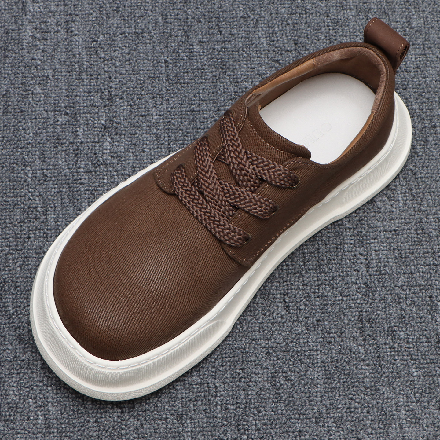 高级感增高厚底大头帆布鞋男款春季潮鞋复古百搭轻便透气休闲板鞋