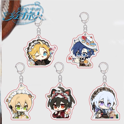 时空中的绘旅人咖啡厅周边路辰艾因叶瑄可爱卡通双面书包挂件装饰