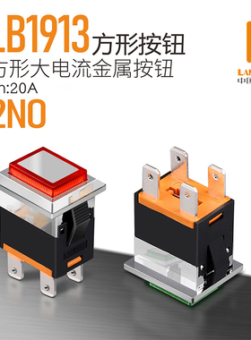 蓝波19x13mm方形开关15A大电流自锁自复可选矩形开关带灯红绿蓝黄