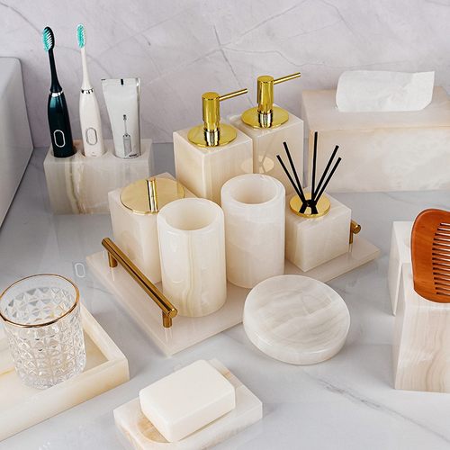 大理石卫浴高端轻奢用品洗漱套装