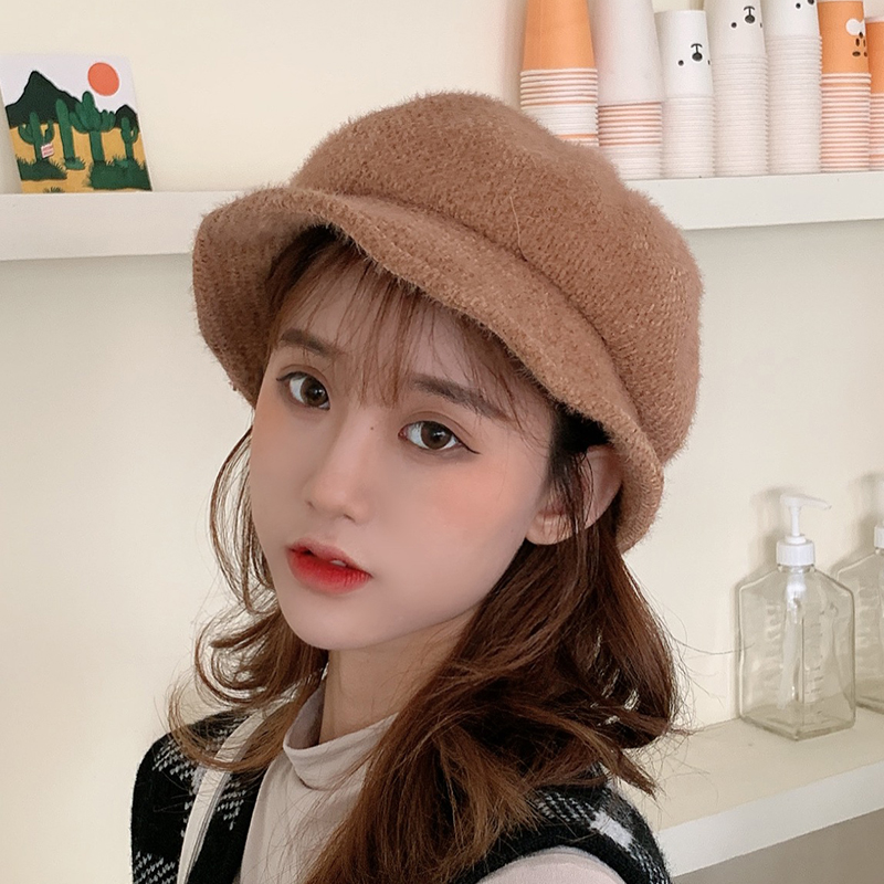 贝雷帽女渔夫帽显脸小绒百搭日系