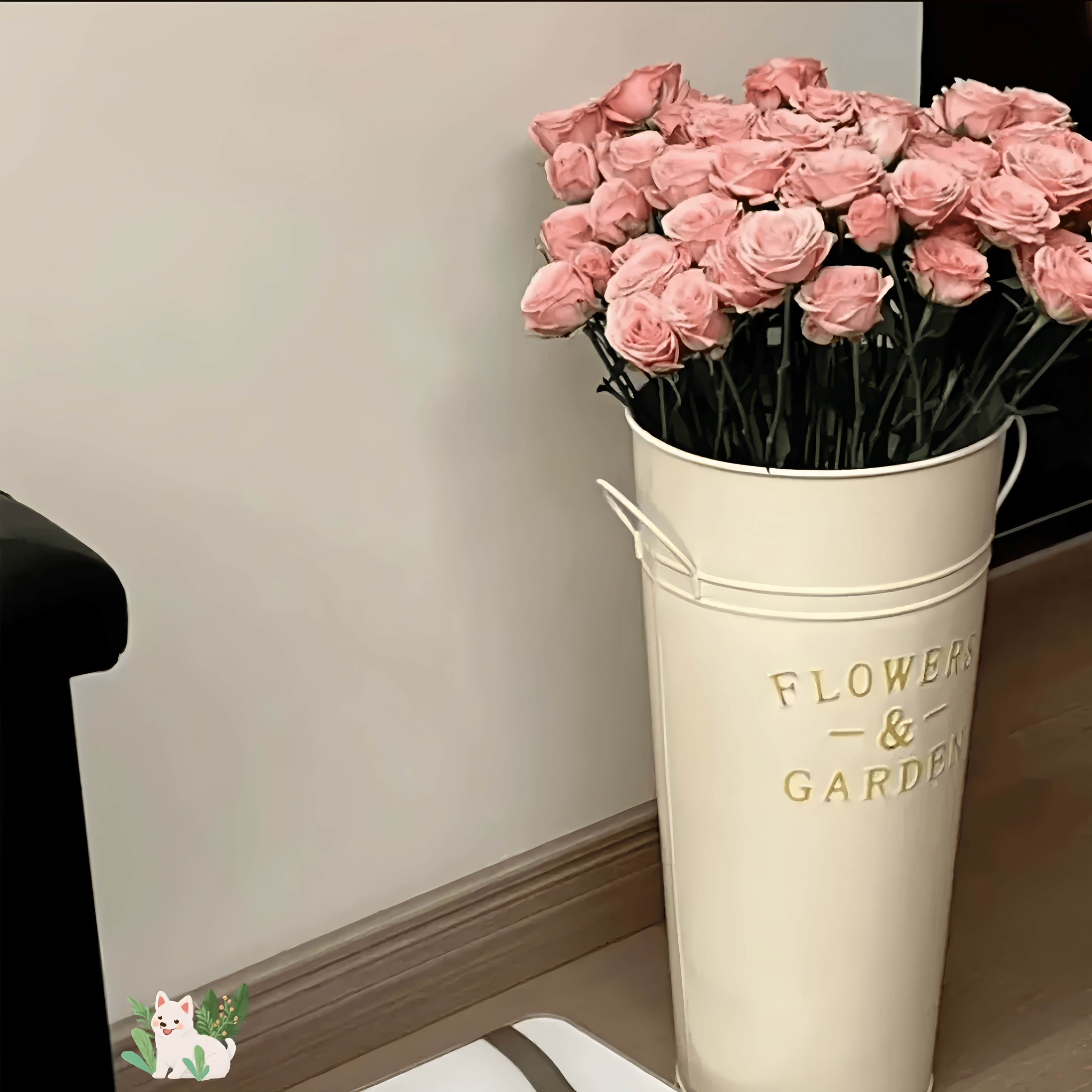 美式铁皮鲜花桶花店创意插花客厅干花假花装饰家用高级醒花桶深水