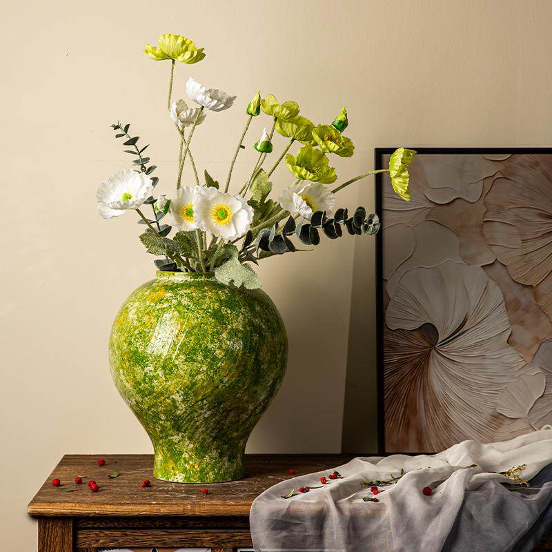中古风复古艺术感大花瓶客厅插花