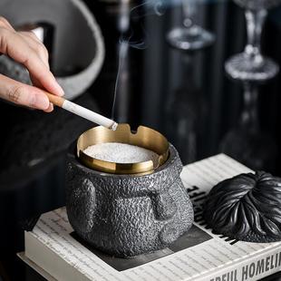 潮流可爱桌面茶几家用摆件 北欧ins轻奢现代水泥烟灰缸创意个性