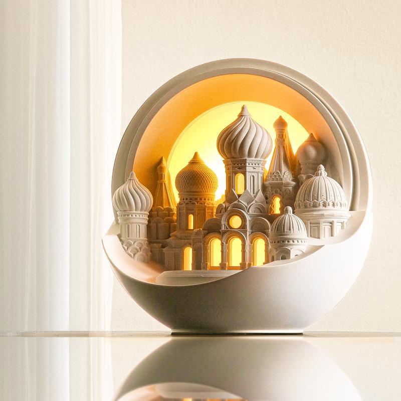 泥想国摩卡礼堂香薰灯订婚礼物新婚结婚氛围生日卧室床头灯小夜灯