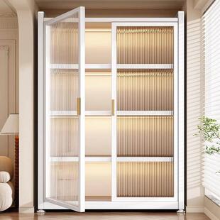 钢制家用收纳储物柜子大容量靠墙一体客厅阳台防晒多层磁吸置物架