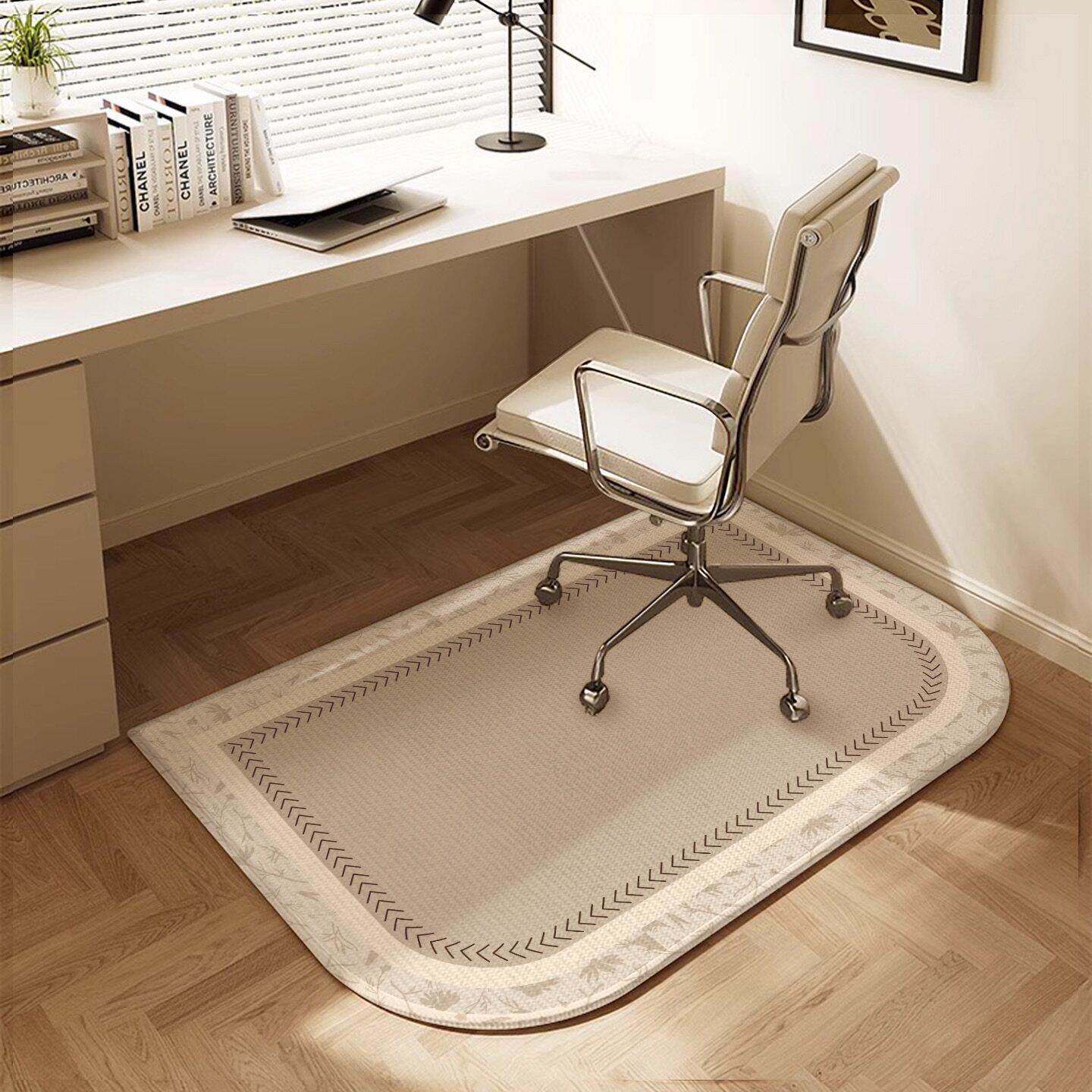 高级感书房滑轮转椅地垫电脑书桌下面学习椅子梳妆台静音脚垫地毯