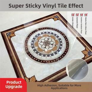 彷瓷砖自粘贴纸地面翻新遮丑客厅地砖花纹过门石走廊装饰客厅地贴