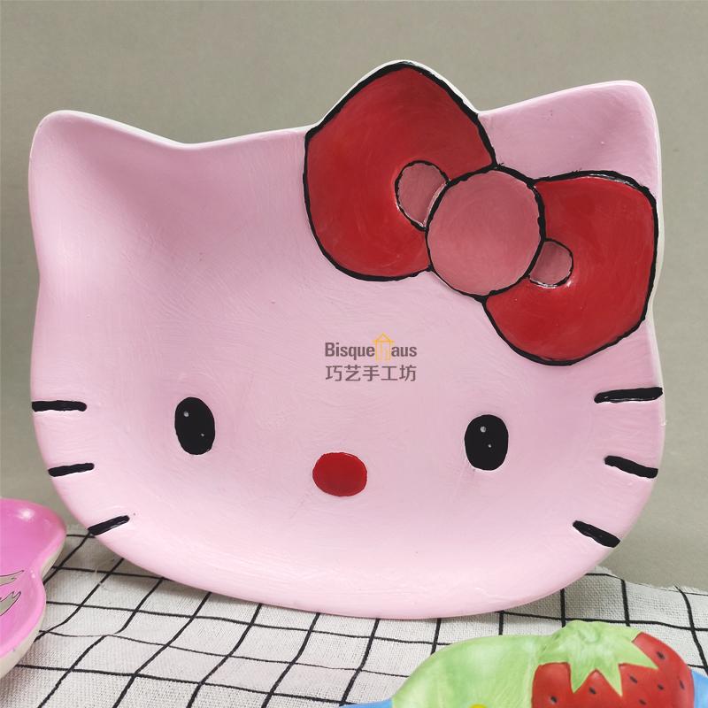 凯蒂猫石膏娃娃陶瓷儿童手工涂鸦白胚绘画彩绘上色diy玩具填色