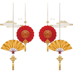 新年新春中国风新古典扇形节日装扮玻璃门静电贴纸2026马年轻奢