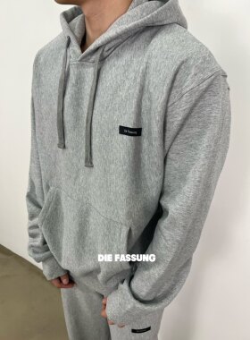 DieFassung秋冬480克重磅加绒连帽卫衣简约百搭宽松休闲外衣上衣