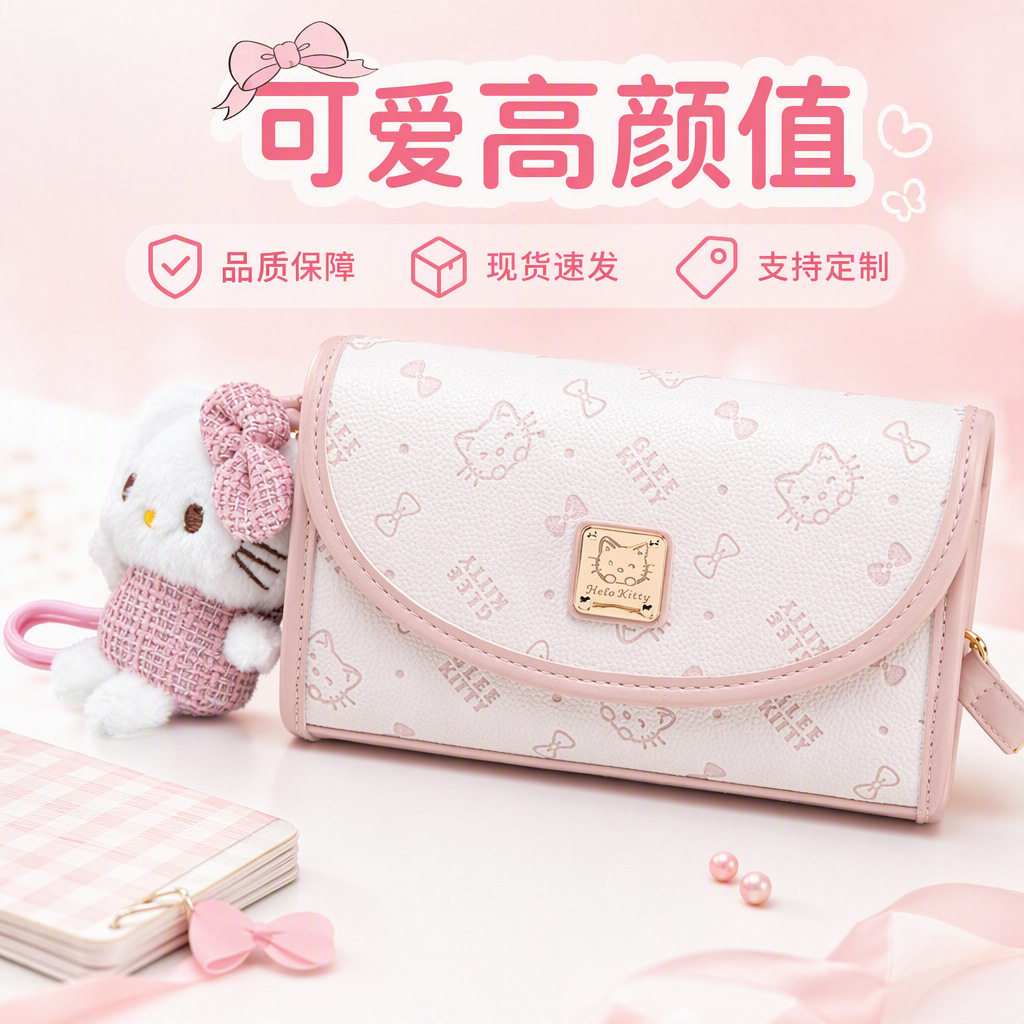 粉色凯蒂猫压花斜挎小包礼盒