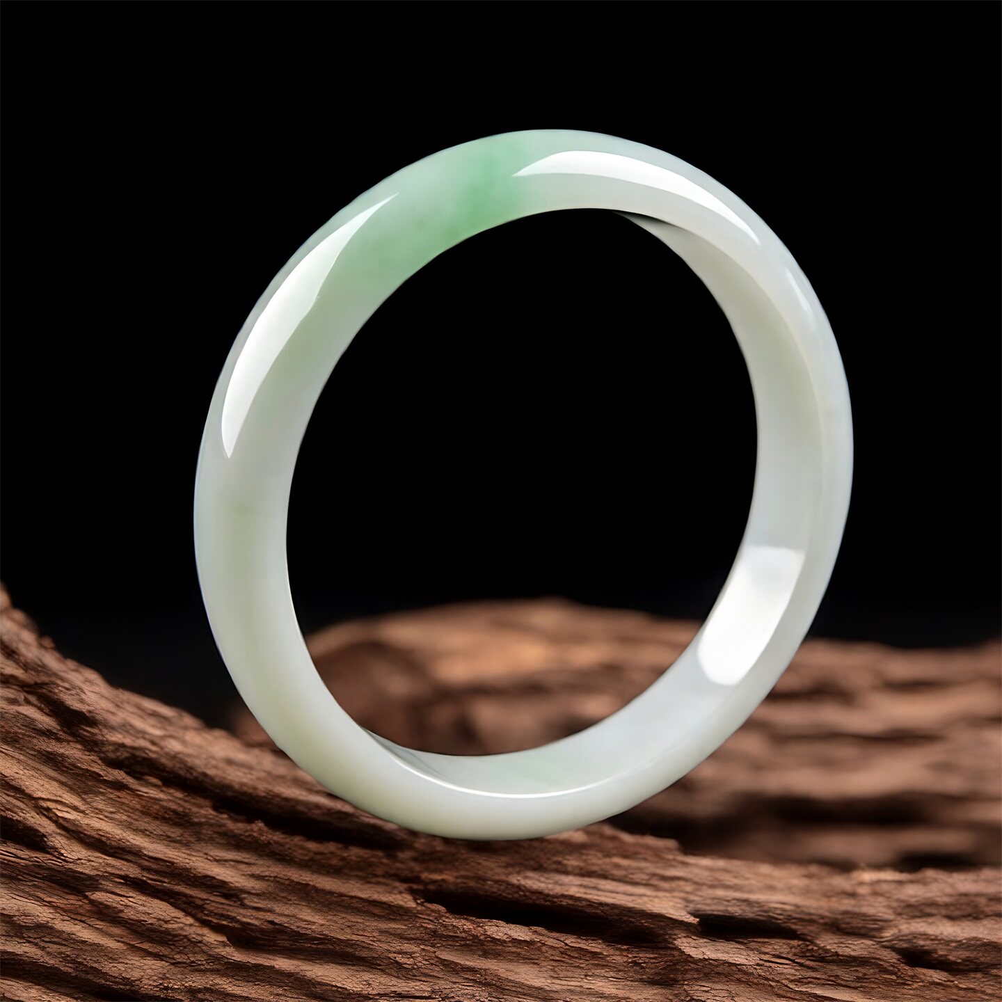 七彩云南缅甸A货天然翡翠细糯种白底青翡翠手镯一物一证支持复检