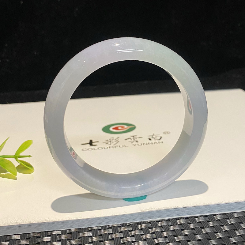 七彩云南缅甸A货天然翡翠带证书浅紫色翡翠手镯一物一证支持复检