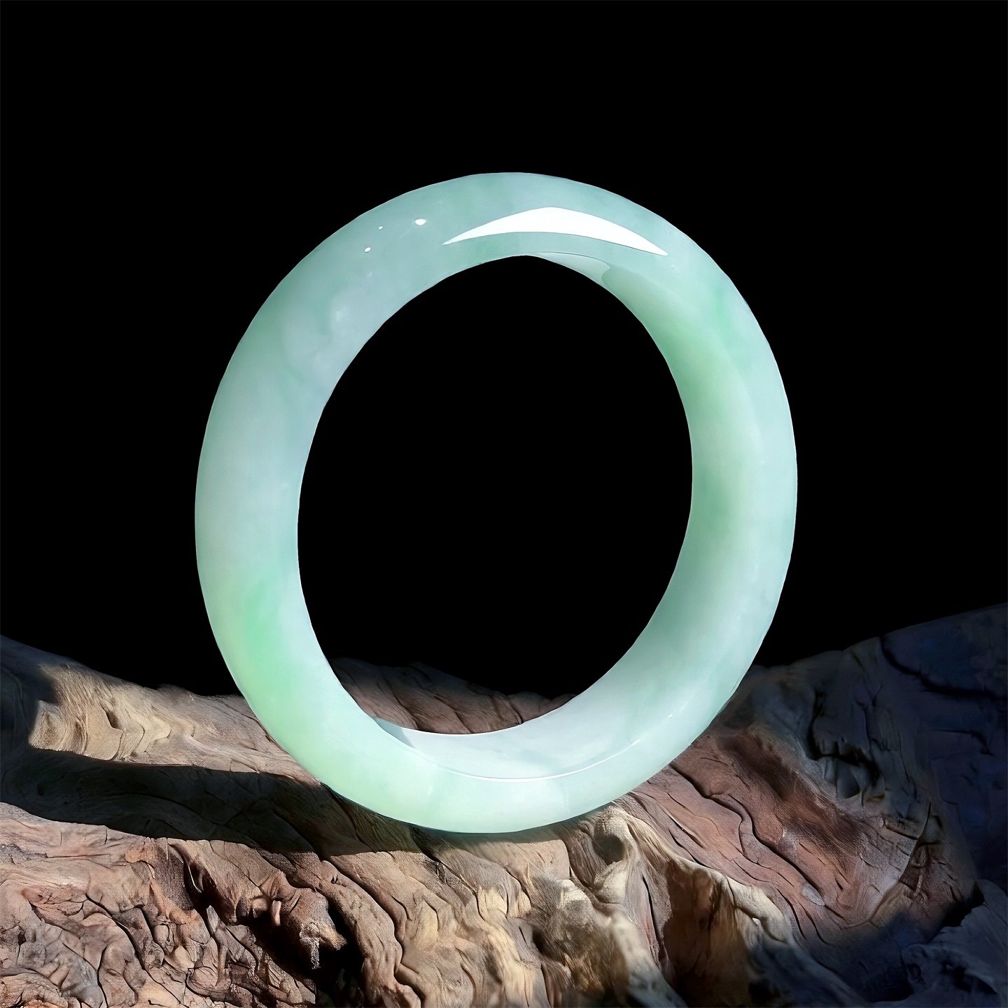 七彩云南缅甸A货天然翡翠糯冰种飘果绿翡翠手镯一物一证支持复检