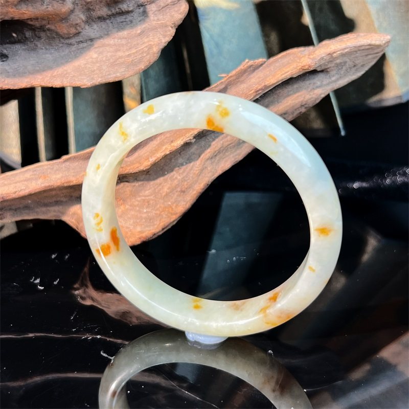 七彩云南缅甸A货天然翡翠糯冰种桂花糕翡翠手镯一物一证支持复检