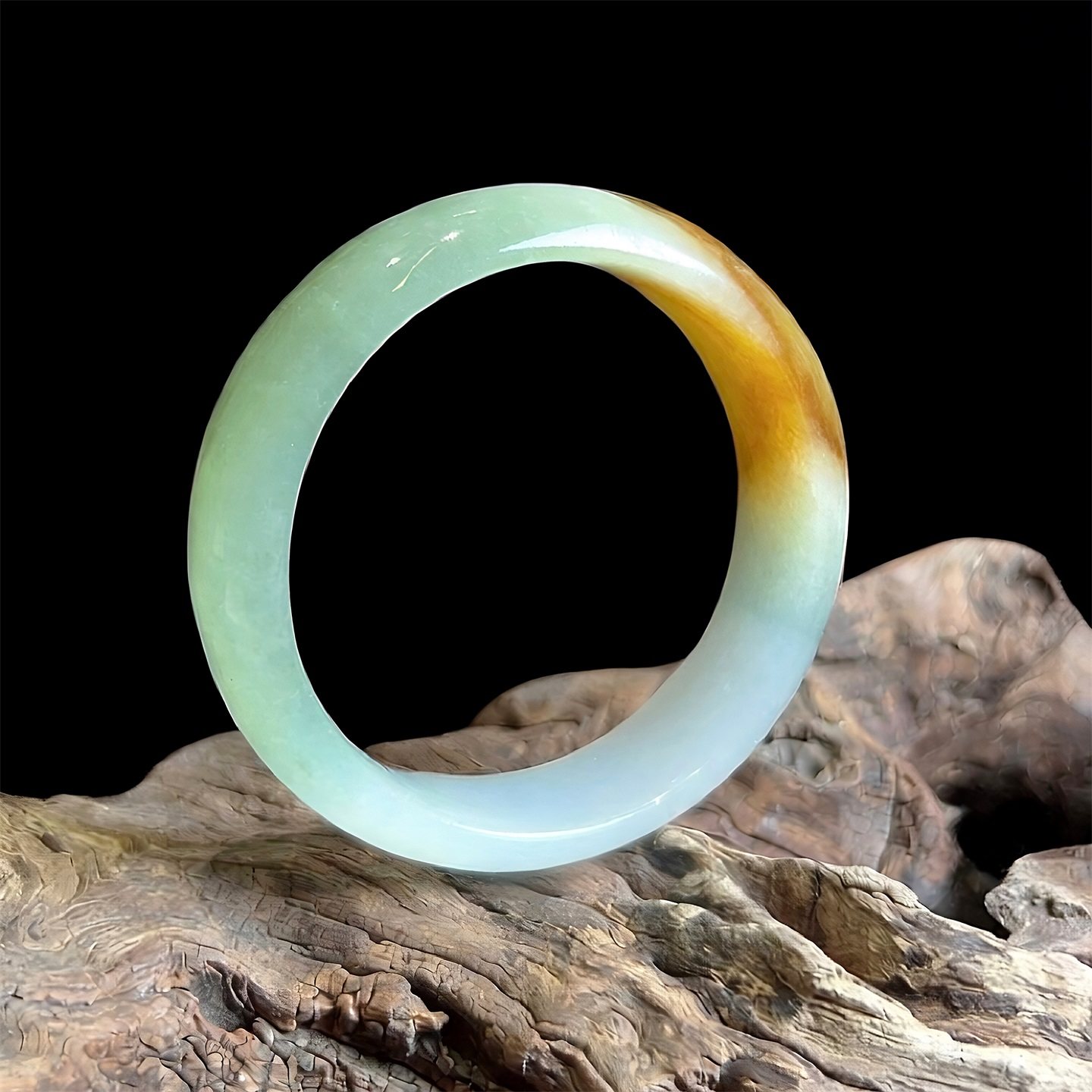 七彩云南缅甸A货天然翡翠糯冰种黄加绿翡翠手镯一物一证支持复检