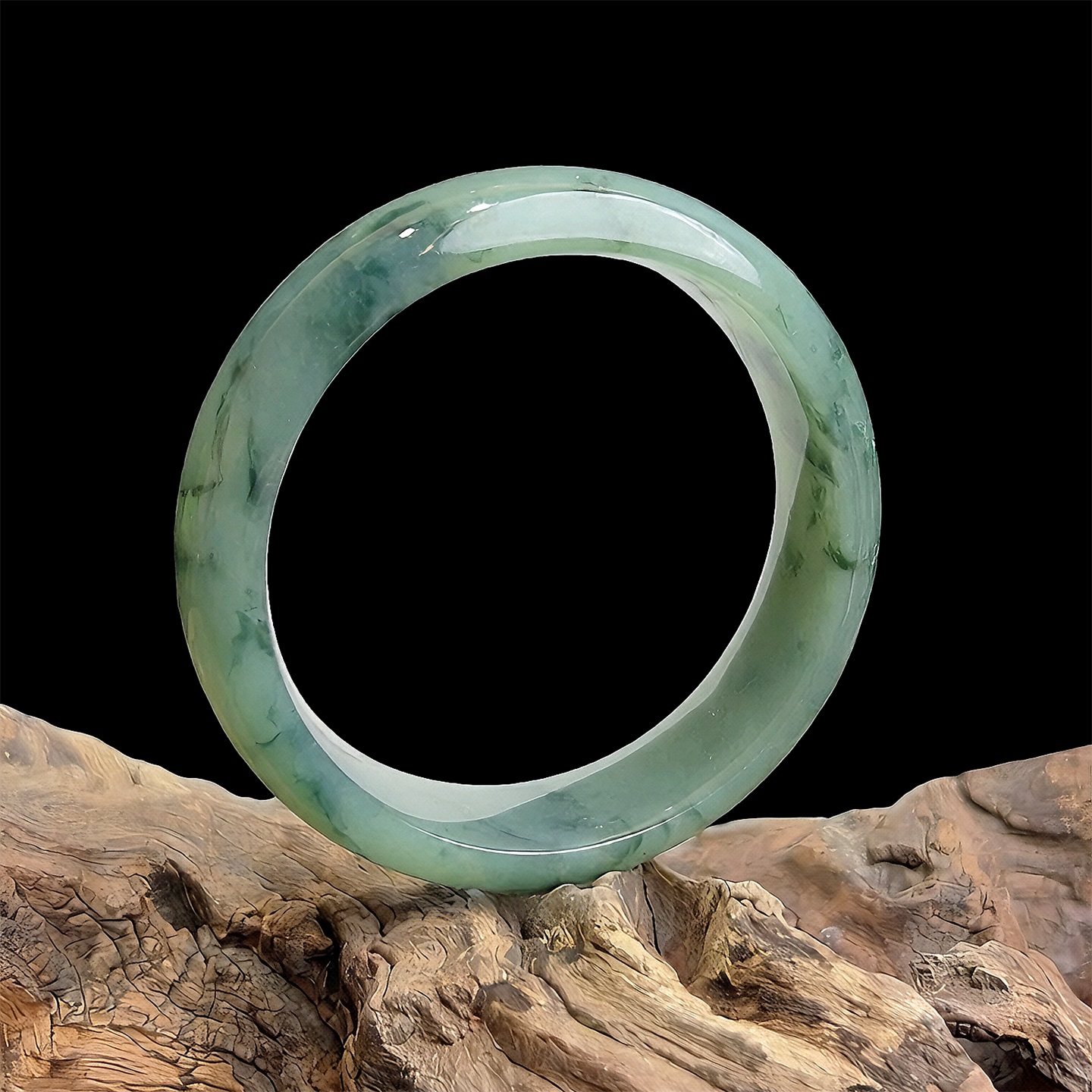 七彩云南缅甸A货天然翡翠糯冰种飘油青翡翠手镯一物一证支持复检