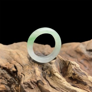 【元旦献礼】七彩云南缅甸A货天然翡翠飘绿花翡翠指环戒圈戒指