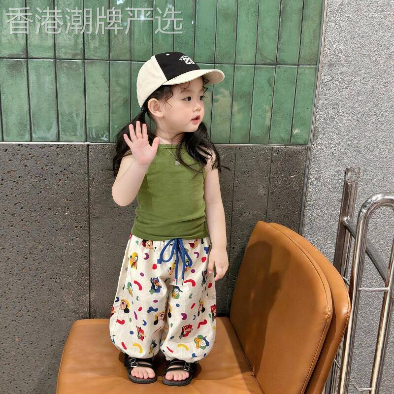 法国BADNUT宝宝分体套装夏季2026新款女童吊带背心防蚊裤外出服薄