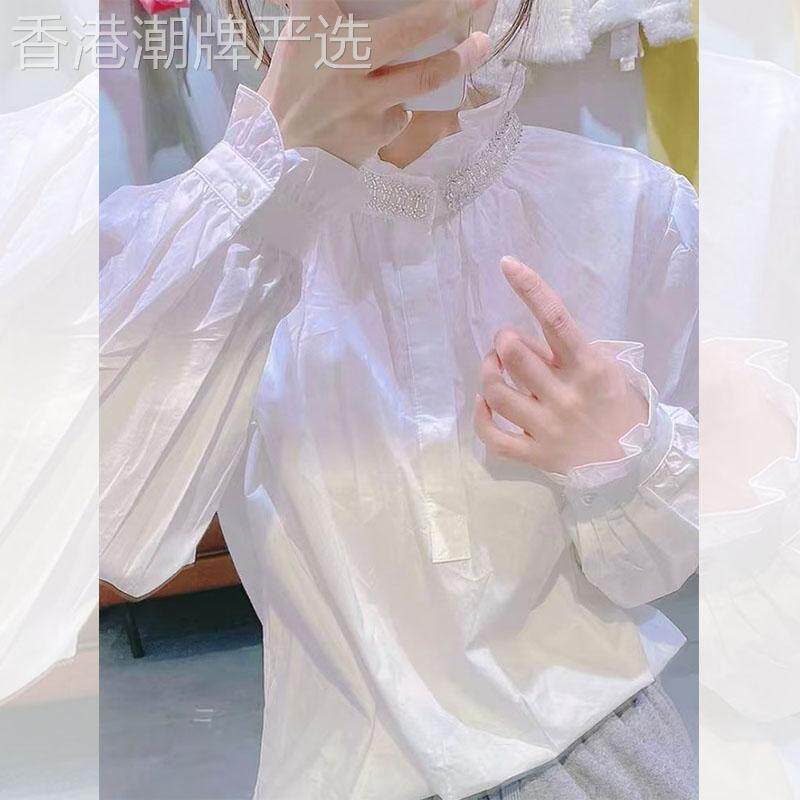 法式复古重工宫廷风衬衫女2025年春新款时尚气质木耳花边显瘦上衣