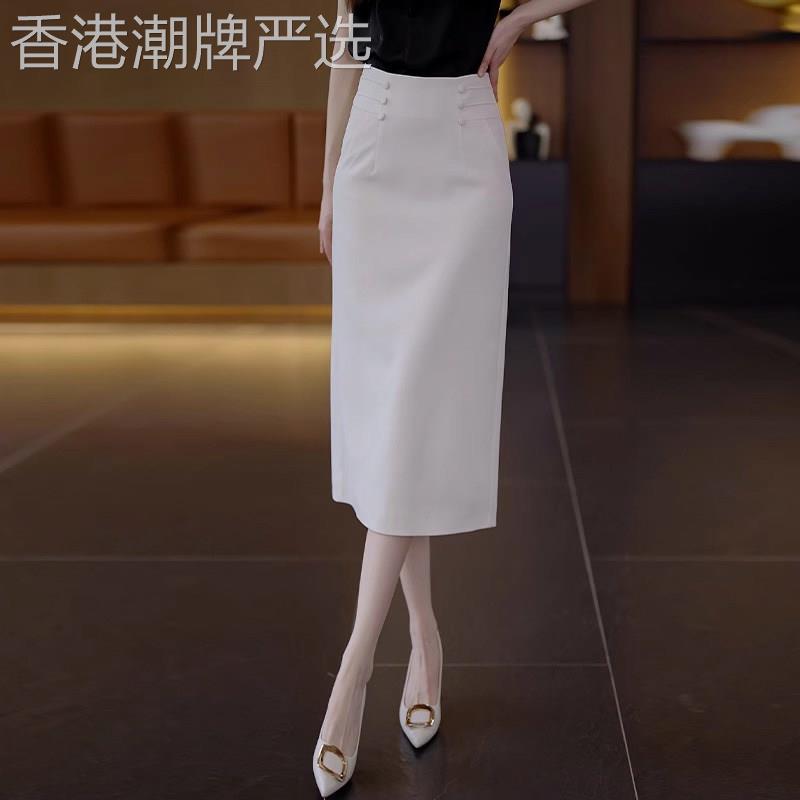 西装半身裙女士夏季薄款2026新款高腰显瘦气质中长款直筒包臀裙子