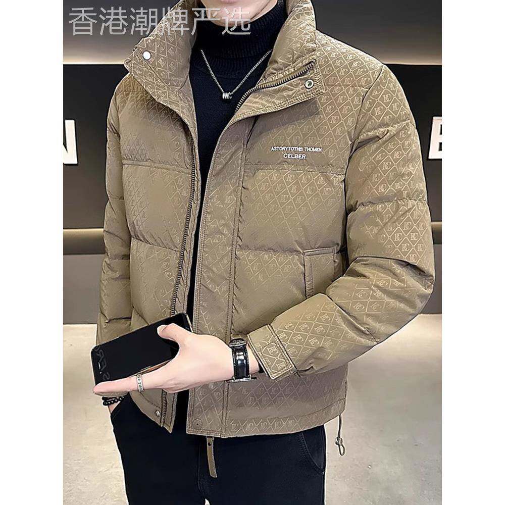 高端翻领加厚棉男式冬季服装2025新款运动开衫暖面包男式服装