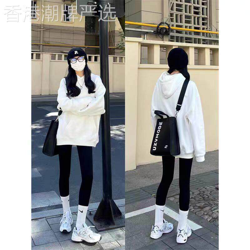 长袖连帽卫衣女春秋季大码胖MM韩式修身显瘦纯色百搭无襟休闲上衣